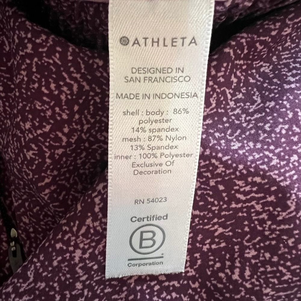 Athleta Printed Mesh Racer Run Shorts Womens XS Purple Athletic Gym Active - Picture 3 of 7